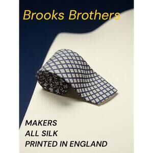 Brooks Brothers All Silk Printed Tie - Printed in England